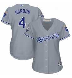 Womens Majestic Kansas City Royals 4 Alex Gordon Replica Grey Road Cool Base MLB Jersey Womens Majestic Kansas City Royals 4 Alex Gordon Replica Grey Road Cool Base MLB Jersey
