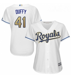 Womens Majestic Kansas City Royals 41 Danny Duffy Replica White Home Cool Base MLB Jersey Womens Majestic Kansas City Royals 41 Danny Duffy Replica White Home Cool Base MLB Jersey
