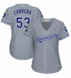 Womens Majestic Kansas City Royals 53 Melky Cabrera Authentic Grey Road Cool Base MLB Jersey Womens Majestic Kansas City Royals 53 Melky Cabrera Authentic Grey Road Cool Base MLB Jersey
