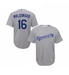 Youth Kansas City Royals 16 Martin Maldonado Replica Grey Road Cool Base Baseball Jersey Youth Kansas City Royals 16 Martin Maldonado Replica Grey Road Cool Base Baseball Jersey