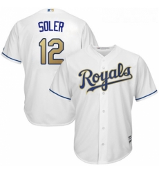 Youth Majestic Kansas City Royals 12 Jorge Soler Replica White Home Cool Base MLB Jersey Youth Majestic Kansas City Royals 12 Jorge Soler Replica White Home Cool Base MLB Jersey