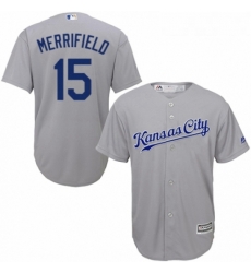 Youth Majestic Kansas City Royals 15 Whit Merrifield Authentic Grey Road Cool Base MLB Jersey Youth Majestic Kansas City Royals 15 Whit Merrifield Authentic Grey Road Cool Base MLB Jersey
