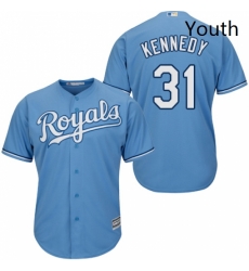 Youth Majestic Kansas City Royals 31 Ian Kennedy Replica Light Blue Alternate 1 Cool Base MLB Jersey Youth Majestic Kansas City Royals 31 Ian Kennedy Replica Light Blue Alternate 1 Cool Base MLB Jersey
