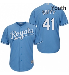Youth Majestic Kansas City Royals 41 Danny Duffy Authentic Light Blue Alternate 1 Cool Base MLB Jersey Youth Majestic Kansas City Royals 41 Danny Duffy Authentic Light Blue Alternate 1 Cool Base MLB Jersey