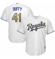 Youth Majestic Kansas City Royals 41 Danny Duffy Replica White Home Cool Base MLB Jersey Youth Majestic Kansas City Royals 41 Danny Duffy Replica White Home Cool Base MLB Jersey