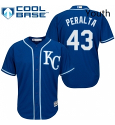 Youth Majestic Kansas City Royals 43 Wily Peralta Authentic Blue Alternate 2 Cool Base MLB Jersey Youth Majestic Kansas City Royals 43 Wily Peralta Authentic Blue Alternate 2 Cool Base MLB Jersey