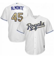 Youth Majestic Kansas City Royals 45 Abraham Almonte Authentic White Home Cool Base MLB Jersey Youth Majestic Kansas City Royals 45 Abraham Almonte Authentic White Home Cool Base MLB Jersey