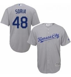 Youth Majestic Kansas City Royals 48 Joakim Soria Authentic Grey Road Cool Base MLB Jersey Youth Majestic Kansas City Royals 48 Joakim Soria Authentic Grey Road Cool Base MLB Jersey