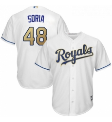 Youth Majestic Kansas City Royals 48 Joakim Soria Authentic White Home Cool Base MLB Jersey Youth Majestic Kansas City Royals 48 Joakim Soria Authentic White Home Cool Base MLB Jersey