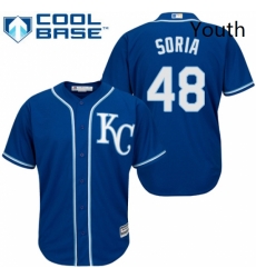 Youth Majestic Kansas City Royals 48 Joakim Soria Replica Blue Alternate 2 Cool Base MLB Jersey Youth Majestic Kansas City Royals 48 Joakim Soria Replica Blue Alternate 2 Cool Base MLB Jersey