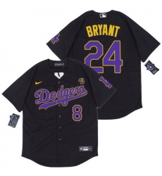 Dodgers 24 Kobe Bryant Black Purple Number Nike Cool Base Jersey Dodgers 24 Kobe Bryant Black Purple Number Nike Cool Base Jersey