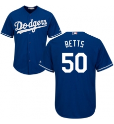 Men Dodgers #50 Mookie Betts Blue Cool Base Jersey Men Dodgers #50 Mookie Betts Blue Cool Base Jersey