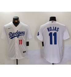 Men Los Angeles Dodgers 11 Miguel Rojas White Cool Base Stitched Baseball Jersey 2 Men Los Angeles Dodgers 11 Miguel Rojas White Cool Base Stitched Baseball Jersey 2
