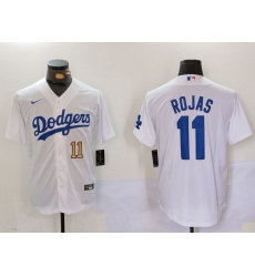 Men Los Angeles Dodgers 11 Miguel Rojas White Cool Base Stitched Baseball Jersey 5 Men Los Angeles Dodgers 11 Miguel Rojas White Cool Base Stitched Baseball Jersey 5