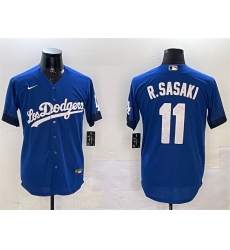 Men Los Angeles Dodgers 11 Roki Sasaki Royal City Connect Cool Base Stitched Baseball Jersey Men Los Angeles Dodgers 11 Roki Sasaki Royal City Connect Cool Base Stitched Baseball Jersey