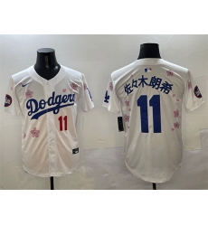 Men Los Angeles Dodgers 11  Roki Sasaki White 2025 Tokyo Series Limited Stitched Baseball Jersey