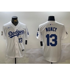 Men Los Angeles Dodgers 13 Max Muncy White 2024 World Series With Fernando Memorial Patch Home Limited Stitched Baseball Jersey 3 Men Los Angeles Dodgers 13 Max Muncy White 2024 World Series With Fernando Memorial Patch Home Limited Stitched Baseball Jersey 3