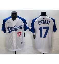 Men Los Angeles Dodgers 17 Shohei Ohtani White Blue Vin Patch Cool Base Stitched Baseball Jersey 5 Men Los Angeles Dodgers 17 Shohei Ohtani White Blue Vin Patch Cool Base Stitched Baseball Jersey 5