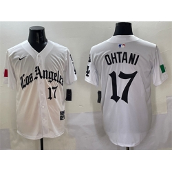 Men Los Angeles Dodgers 17 Shohei Ohtani White Mexico 2025 LA Gothic Style With Fernando Patch Vapor Premier Limited Stitched Baseball Jersey