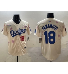 Men Los Angeles Dodgers 18 Yoshinobu Yamamoto Cream 2025 Tokyo Series Limited Stitched Baseball Jersey