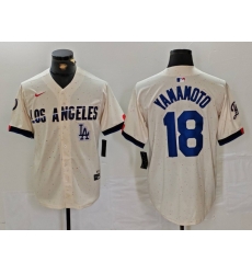 Men Los Angeles Dodgers 18 Yoshinobu Yamamoto Cream Stitched Baseball Jersey 4 Men Los Angeles Dodgers 18 Yoshinobu Yamamoto Cream Stitched Baseball Jersey 4