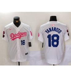 Men Los Angeles Dodgers 18 Yoshinobu Yamamoto White Pink Vin 26 Kobe Patch Stitched Baseball Jersey 9 Men Los Angeles Dodgers 18 Yoshinobu Yamamoto White Pink Vin 26 Kobe Patch Stitched Baseball Jersey 9