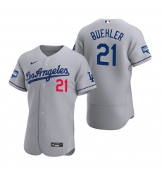 Men Los Angeles Dodgers 21 Walker Buehler Gray 2020 World Series Champions Road Flex Base Jersey Men Los Angeles Dodgers 21 Walker Buehler Gray 2020 World Series Champions Road Flex Base Jersey