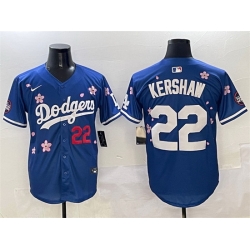 Men Los Angeles Dodgers 22 Clayton Kershaw Royal 2025 Tokyo Series Limited Stitched Baseball Jersey