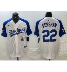 Men Los Angeles Dodgers 22 Clayton Kershaw White Blue Vin Patch Cool Base Stitched Baseball Jersey 1 Men Los Angeles Dodgers 22 Clayton Kershaw White Blue Vin Patch Cool Base Stitched Baseball Jersey 1