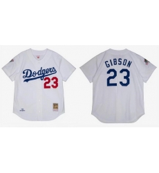 Men Los Angeles Dodgers 23 Kirk Gibson White 1988 World Series Stitched Baseball Jersey