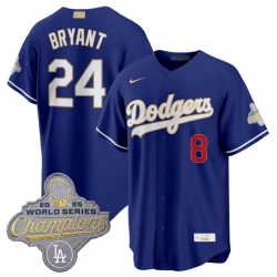 Men Los Angeles Dodgers  24 Kobe Bryant Royal 2026 Alternate Gold Collection Stadium Stitched Baseball Jersey