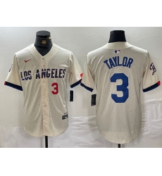 Men Los Angeles Dodgers 3 Chris Taylor Cream Stitched Baseball Jersey 3 Men Los Angeles Dodgers 3 Chris Taylor Cream Stitched Baseball Jersey 3