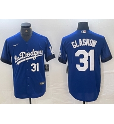 Men Los Angeles Dodgers 31 Tyler Glasnow Blue City Connect Cool Base Stitched Baseball Jersey Men Los Angeles Dodgers 31 Tyler Glasnow Blue City Connect Cool Base Stitched Baseball Jersey