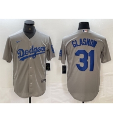 Men Los Angeles Dodgers 31 Tyler Glasnow Grey Cool Base Stitched Baseball Jersey S Men Los Angeles Dodgers 31 Tyler Glasnow Grey Cool Base Stitched Baseball Jersey S