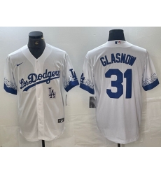 Men Los Angeles Dodgers 31 Tyler Glasnow White City Connect Cool Base Stitched Baseball Jersey 1 Men Los Angeles Dodgers 31 Tyler Glasnow White City Connect Cool Base Stitched Baseball Jersey 1