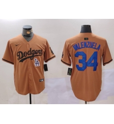 Men Los Angeles Dodgers 34 Fernando Valenzuela Brown Cool Base Stitched Baseball Jersey 3 Men Los Angeles Dodgers 34 Fernando Valenzuela Brown Cool Base Stitched Baseball Jersey 3