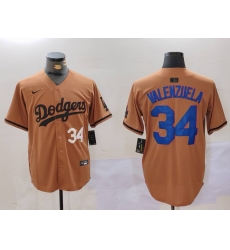 Men Los Angeles Dodgers 34 Fernando Valenzuela Brown Cool Base Stitched Baseball Jersey 5 Men Los Angeles Dodgers 34 Fernando Valenzuela Brown Cool Base Stitched Baseball Jersey 5