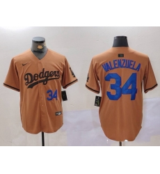 Men Los Angeles Dodgers 34 Fernando Valenzuela Brown Cool Base Stitched Baseball Jersey Men Los Angeles Dodgers 34 Fernando Valenzuela Brown Cool Base Stitched Baseball Jersey