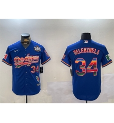 Men Los Angeles Dodgers 34 Fernando Valenzuela Royal 2024 World Series Mexico California Patch Cool Base Stitched Baseball Jersey Men Los Angeles Dodgers 34 Fernando Valenzuela Royal 2024 World Series Mexico California Patch Cool Base Stitched Baseball Jersey