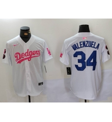 Men Los Angeles Dodgers 34 Fernando Valenzuela White Pink Vin 26 Kobe Patch Stitched Baseball Jersey 7 Men Los Angeles Dodgers 34 Fernando Valenzuela White Pink Vin 26 Kobe Patch Stitched Baseball Jersey 7