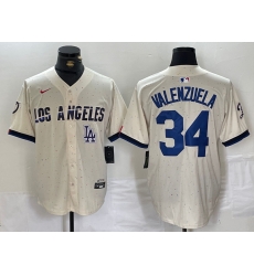 Men Los Angeles Dodgers 34 Toro Valenzuela Cream Stitched Baseball Jersey 3 Men Los Angeles Dodgers 34 Toro Valenzuela Cream Stitched Baseball Jersey 3
