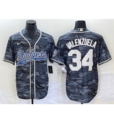 Men Los Angeles Dodgers 34 Toro Valenzuela Gray Camo Cool Base With Patch Stitched Baseball Jersey Men Los Angeles Dodgers 34 Toro Valenzuela Gray Camo Cool Base With Patch Stitched Baseball Jersey