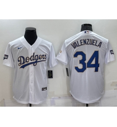 Men Los Angeles Dodgers 34 Toro Valenzuela White Gold Championship Cool Base Stitched Jersey Men Los Angeles Dodgers 34 Toro Valenzuela White Gold Championship Cool Base Stitched Jersey