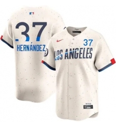 Men Los Angeles Dodgers 37 Teoscar Hernandez Cream Stitched Baseball Jersey Men Los Angeles Dodgers 37 Teoscar Hernandez Cream Stitched Baseball Jersey