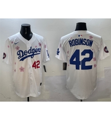 Men Los Angeles Dodgers 42 Jackie Robinson White 2025 Tokyo Series Limited Stitched Baseball Jersey