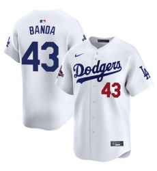 Men Los Angeles Dodgers 43 Anthony banda White 2024 World Series Stitched Baseball Jersey Men Los Angeles Dodgers 43 Anthony banda White 2024 World Series Stitched Baseball Jersey
