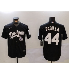 Men Los Angeles Dodgers 44 Vicente Padilla Black Cool Base Stitched Baseball Jersey 5