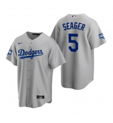 Men Los Angeles Dodgers 5 Corey Seager Gray 2020 World Series Champions Replica Jersey Men Los Angeles Dodgers 5 Corey Seager Gray 2020 World Series Champions Replica Jersey