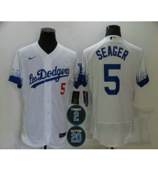 Men Los Angeles Dodgers 5 Corey Seager White 2 20 Patch City Connect Flex Base Stitched Jersey Men Los Angeles Dodgers 5 Corey Seager White 2 20 Patch City Connect Flex Base Stitched Jersey