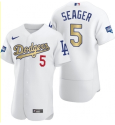 Men Los Angeles Dodgers 5 Corey Seager White Gold Nike 2020 World Series Champions Flexbase Jersey Men Los Angeles Dodgers 5 Corey Seager White Gold Nike 2020 World Series Champions Flexbase Jersey